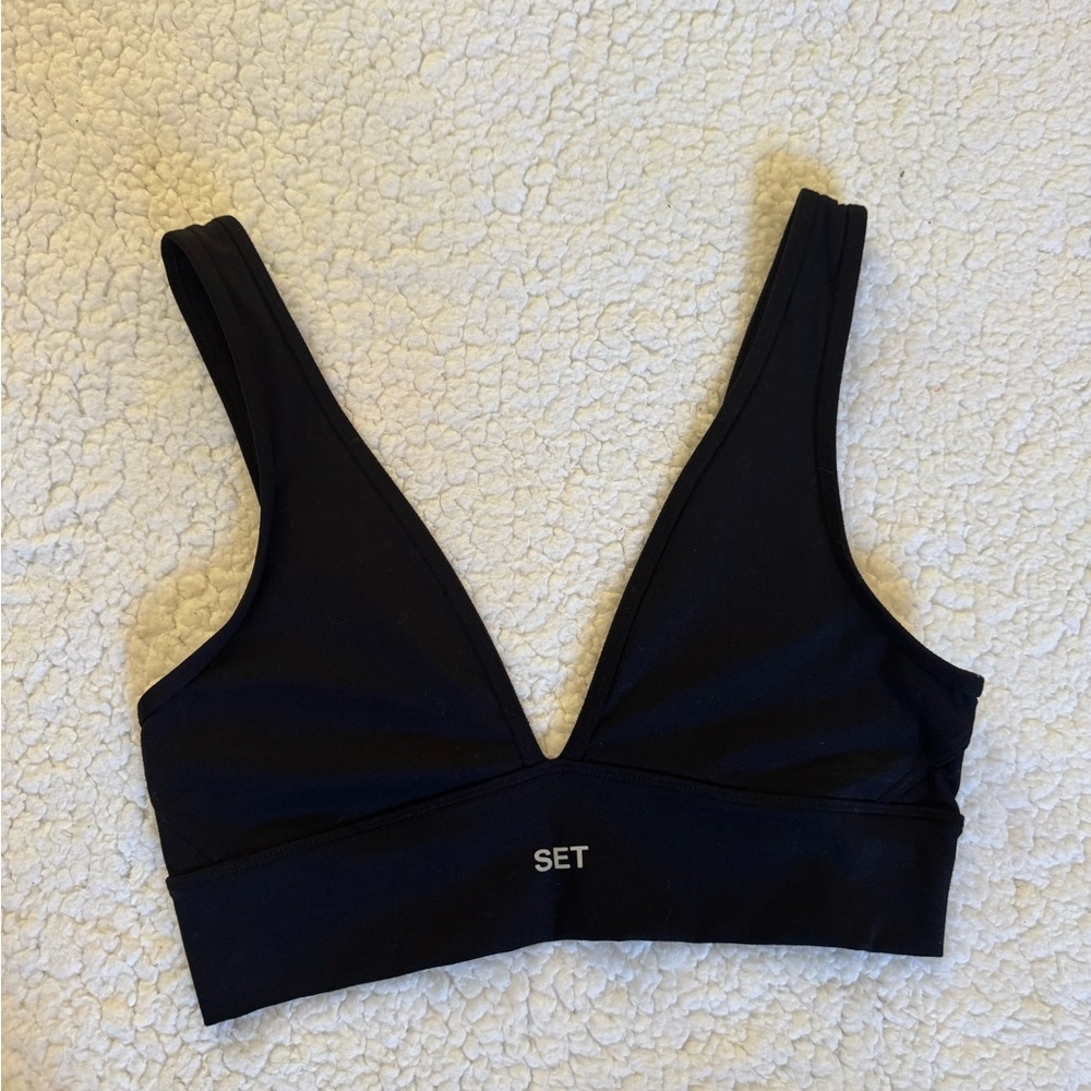 SET Active Black Deep V Bralette